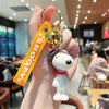 Snoopy Silicone Doll Keychain for Bags & Phones - Cartoon Lobster Clasp Bag Charm, Car & Couple Keyring, Christmas Gift