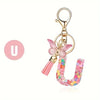 A-Z Letter Keychain – DIY Metal Initial Pendant Key Ring for Women & Men, Car & Party Gift