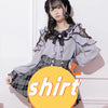 Kawaii Jirai Kei Lolita Y2K Japanese Style Blouse with Peter Pan Collar Long Sleeve Sweet Aesthetic Top for Women