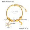 316L Stainless Steel Heart Charm Bracelet for Women 18K Gold Plated with Shining Zircon Pendant