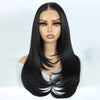 Synthetic Lace Front Wig for Black Women, Layered Straight, 24 in (61 cm) Ombre Brown T-Part, 6x4 Pre-Plucked Glueless Wear-and-Go