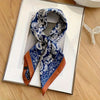 Luxury Square Silk-Feel Scarf 70 x 70 cm (27.6 x 27.6 in) Korean Fashion Floral Bandana Kerchief Wrap