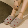 Women's Heart-Shaped Winter Slippers Soft Silent Sole Indoor Cozy House Shoes