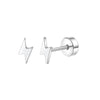 2-Pack Stainless Steel Heart & Moon Screw-Back Stud Earrings for Tragus & Cartilage Piercing, Silver