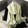 Women's Winter Scarf, Thick Cashmere-Look Pashmina Shawl with Tassels, Windproof Wrap, 175+ cm (69+ in) — 62 Colors