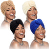 4-Pack Women's Turban Headwraps Knot Beanie Chemo Caps Headscarves