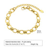 Chunky Gold-Plated Stainless Steel Link Chain Bracelet for Women — Waterproof Layering Wristband