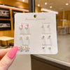 S925 Silver Needle Mini Stud Earrings Set for Women and Girls, Cute Geometric Fashion Jewelry Gift