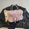 Soft Faux Fur Evening Clutch with Chain Strap – Warm Winter Crossbody Shoulder Bag for Women