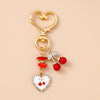Enamel Flower & Butterfly Heart Keychain – Cute Love Key Ring Handbag Charm Pendant for Women & Girls