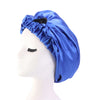Long Satin Sleep Bonnet for Women with Button Closure & Elastic Band, Silky Night Cap for Braids and Chemo
