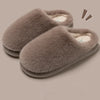 Women's Faux Fur Winter Slippers - Plush Toe-Cover Slip-Resistant House Slides with Thick Sole