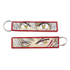 Anime Embroidered Keychain Double-Sided Key Fob 3 x 13 cm (1.2 x 5.1 in) for Backpacks Cars Motorcycles Gift