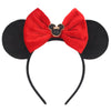 Disney Mickey Mouse Sequin Ears Headband with Bow - Halloween Party Cosplay Hairband for Women & Kids