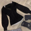 Chic Gothic Slim V-Neck Knit Pullover - Long Sleeve Slim-Fit Sweater, Y2K Fairy Grunge Streetwear