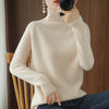 Women's Merino-Blend Mock Neck Sweater - Soft Long-Sleeve Pullover, Casual Solid Knit (Autumn/Winter)