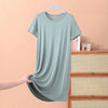 Plus Size Short Sleeve Mid-Length Summer Sleepdress XL–8XL | Lightweight Solid Color Homewear Nightgown