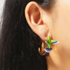 3D Hummingbird Stud Earrings for Women - Cute Animal Jewelry, Silver & Gold, 15mm & 20mm