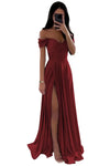 Off-the-Shoulder Lace V-Neck Backless Ball Gown — Floor-Length Bridesmaid & Prom Dress (Black, White, Burnt Orange)