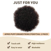 Kinky Curly Remy Human Hair Ponytail Afro Puff Drawstring Clip-In High Bun Updo Extension for Black Women