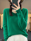 Fashion100% Merino Wool Sweater Cashmere  Pullover Women Knitwear V-Neck Long Sleeve  Autumn Winter Fashion Basic Clothing  Tops