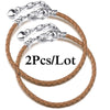 2-Pack Leather Chain Charm Bracelets with Beads – Handmade Couples Pulsera Jewelry (Unisex)