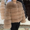 Women's White Faux Fox Fur Coat – Slim Plush Faux-Fur Winter Jacket