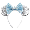 Mickey & Minnie Sequin Ear Headband with Bow – Disney-Inspired Hairband for Women & Kids, Party Cosplay