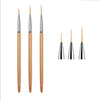 3-Piece Nail Art Brush Set – Nail Gel Extension, French Stripe & Eyeliner Brushes with Zinc Alloy Handles