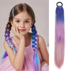 Purple Red Pink Ombre Tinsel Ponytail Extension with Elastic - 24in (60cm) 9-Strand Synthetic Hair for Girls, Crazy Hair Day