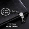 Funny Middle Finger Stickman Keychain Stainless Steel Novelty Keyring for Car Bag Backpack Purse Gift