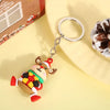 Santa and Reindeer Resin Christmas Keychain - Cute Cartoon Pendant Key Ring Charm for Backpack Purse Ornament