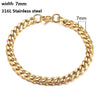316L Stainless Steel Cuban Figaro Chain Bracelet, Unisex Vintage Punk K-Pop Link Bracelet