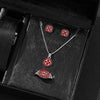 Luxury Cube Jewelry Set – Women's Necklace, Earrings & Ring Trio, Elegant Gift for Valentine's Day & Christmas