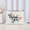 Thank You Makeup Bag Cosmetic Pouch - Merci Teacher Gift Travel Zipper Canvas Pouch (22 x 14 cm / 8.7 x 5.5 in)