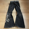 High Waist Embroidered Wide Leg Jeans for Women - Harajuku Y2K Punk Retro Flare