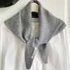 Women’s Korean-Style Triangle Knit Wool-Blend Scarf Shawl, Warm Winter Neck Wrap — 80–120 cm (31–47 in)