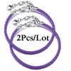 2-Pack Leather Chain Charm Bracelets with Beads – Handmade Couples Pulsera Jewelry (Unisex)