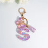 Sequin Letter Keychain with Tassel & Butterfly Charm – Initial A-Z Resin Keyring for Women, Bag & Car (55mm / 2.2 in)