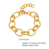 Chunky Gold-Plated Stainless Steel Link Chain Bracelet for Women — Waterproof Layering Wristband