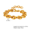 Chunky Gold-Plated Stainless Steel Link Chain Bracelet for Women — Waterproof Layering Wristband