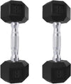8 lb (3.6 kg) Pair Hex Dumbbells - Rubber-Coated Cast Iron Hand Weights for Home Gym