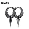 Punk Stainless Steel Stud Earrings Black – Unisex Vintage Hip Hop Ear Studs