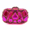 Red Crystal Rhinestone Clutch - Bridal Evening Minaudiere Handbag for Wedding & Party