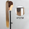 34-Inch (86 cm) Clip-In Synthetic Ponytail Hair Extension — Blonde Wrap-Around Long Straight Hairpiece