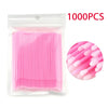 500/1000 Pack Colorful Crystal Eyelash Micro Brushes - Disposable Lash Cleaning & Makeup Remover Tools