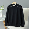 Plus Size Women's Knit Pullover (1XL-4XL) - Mock Neck Beaded Lace Shoulder Sweater for Autumn/Winter