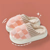 Warm Plaid Fluffy Winter Slippers - Soft-Sole Non-Slip Indoor Slides for Women & Men