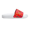 Women's Letter Print Beach Slippers, Flat PVC Casual Slides