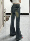 Y2K Low-Waist Micro Flare Jeans for Women - Vintage High Street Slim Straight Leg with Embroidered Pockets